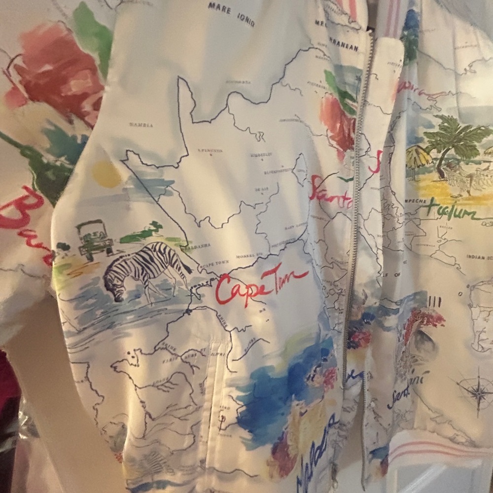 GAP Multicolor Map Print Bomber Jacket - Picture 2 of 6